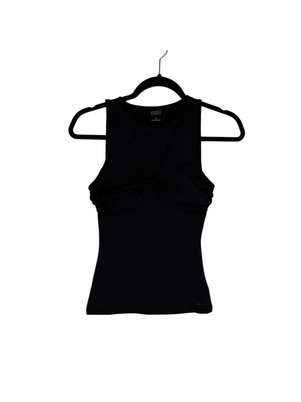 Aritzia Women S Black Sleeveless Crewneck Ruched Contour Shono Tank Top NWOT